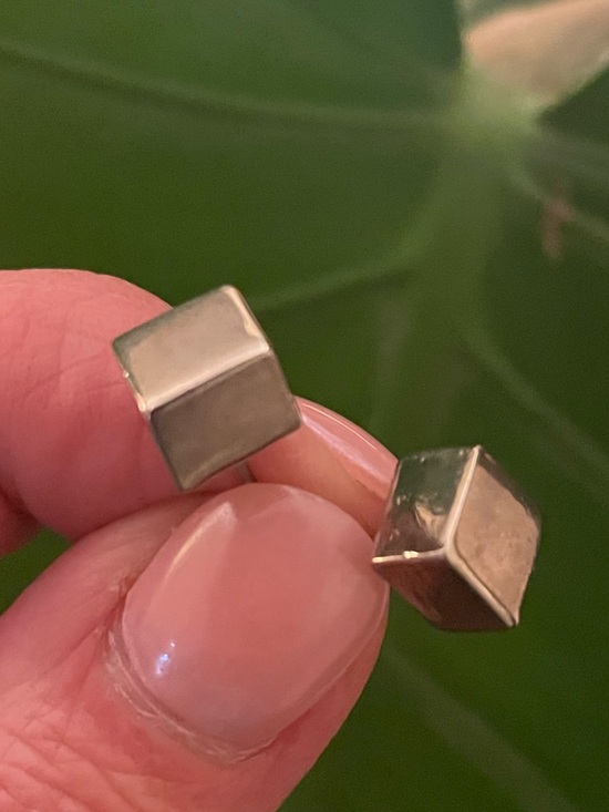 Jewelry - Minimalist Cube Earrings in Silver Plating Modern Contemporary Unisex